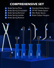 Orion brake spring adjusting spoon angled reaches tight spots during service.