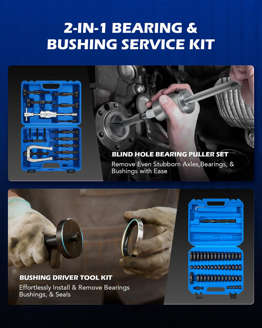Orion Motor Tech bushing removal kit enables precise, damage-free extractions.
