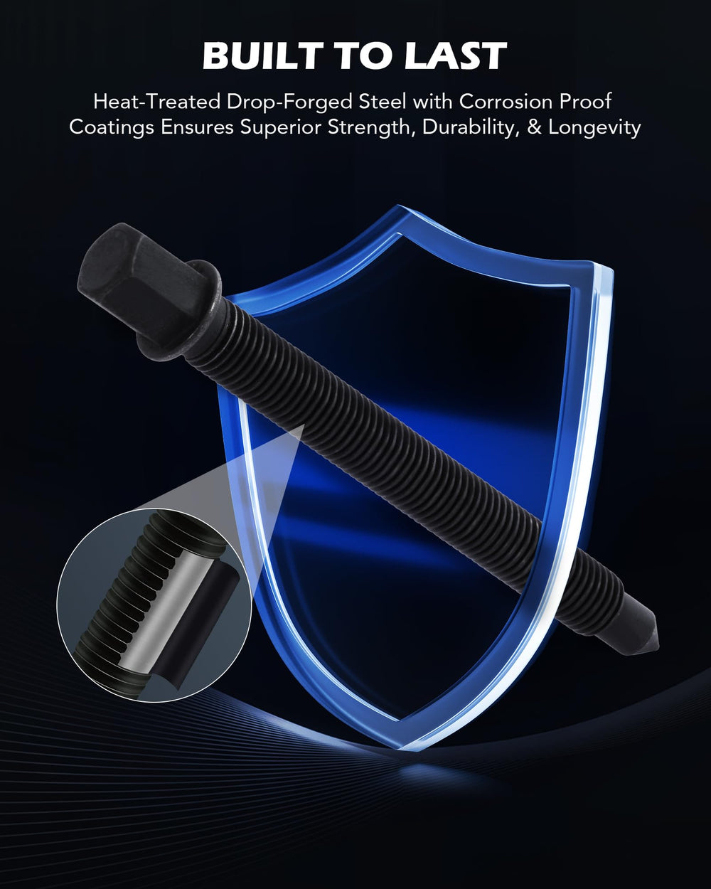 Orion Motor Tech carbon steel tool set delivers long-lasting strength.