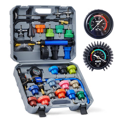 Orion Motor Tech coolant tester kit cover showing organized tool layout for quick setup