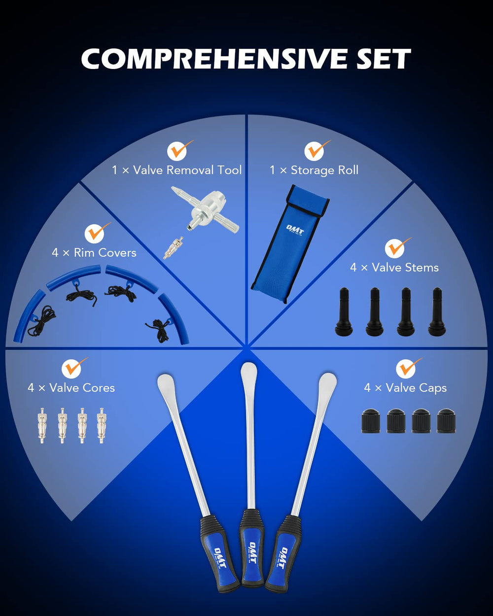 Orion Motor Tech corrosion-resistant chrome finish tools designed for long-term tire servicing