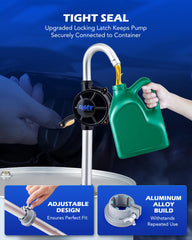 Orion Motor Tech drum pump assembly shows quick setup and secure fit