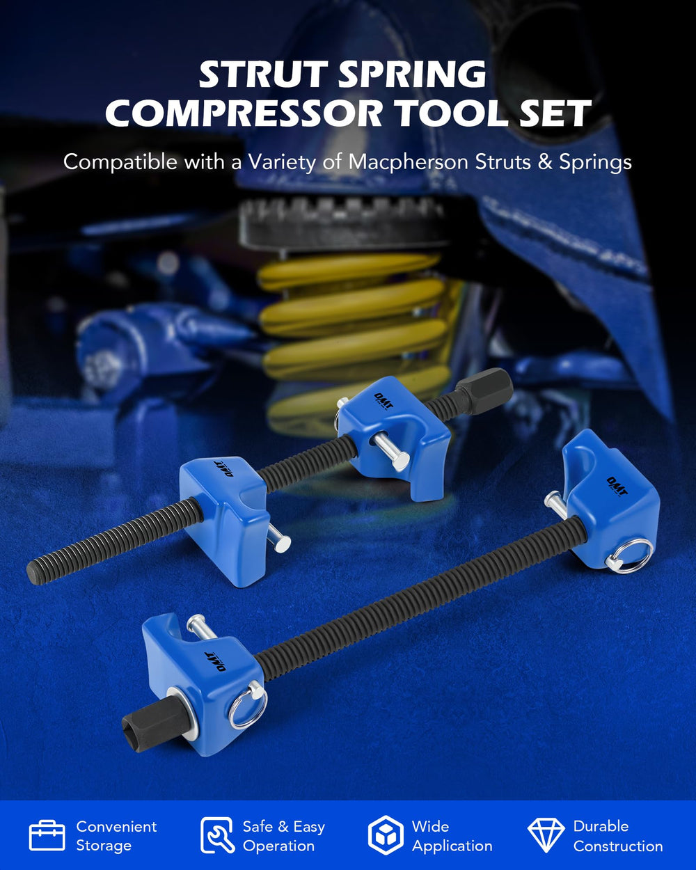 Orion Motor Tech dual coil spring compressors with 1-2 drive compatibility for versatile setups