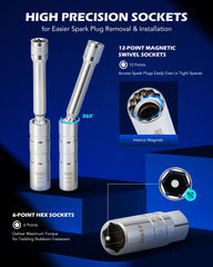 Orion Motor Tech 12-point hex sockets deliver strong grip on stubborn fasteners.