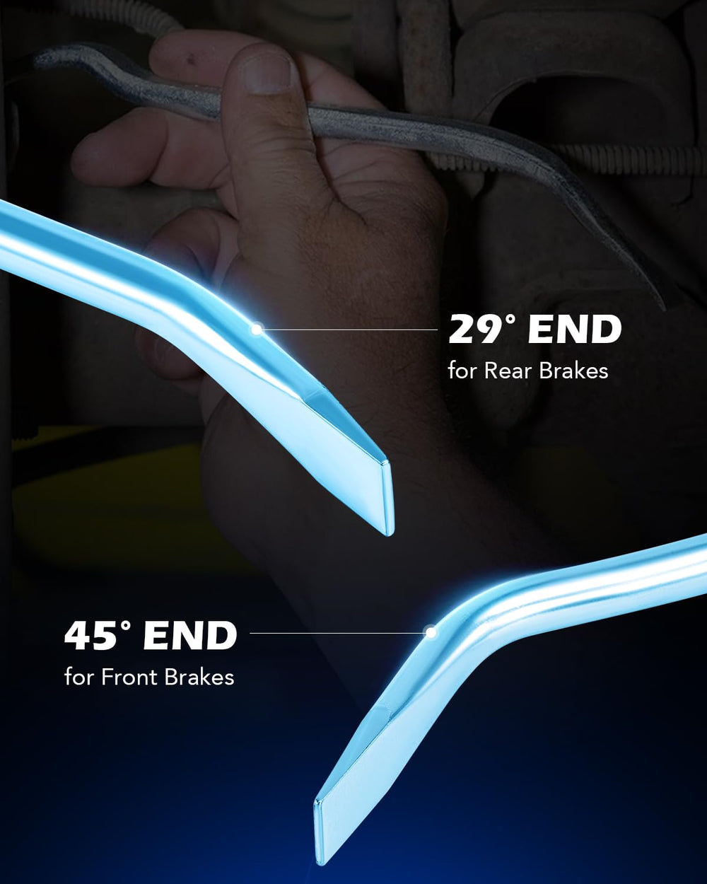 Orion Motor Tech included gloves protect hands during brake work.
