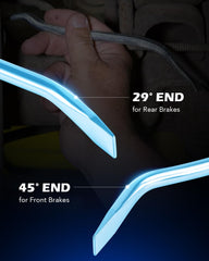 Orion Motor Tech included gloves protect hands during brake work.