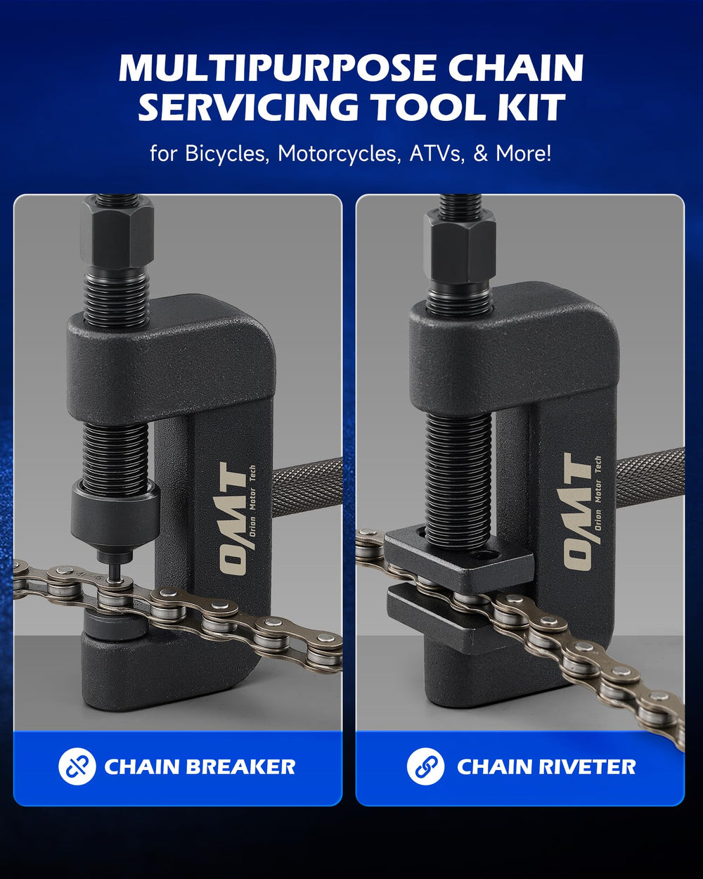 Orion Motor Tech knurled handle delivers secure grip and high torque.