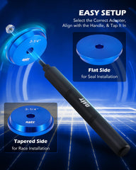 Orion Motor Tech knurled handle provides non-slip control during seating.