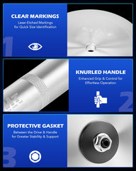 Orion Motor Tech laser-engraved drivers for quick size identification
