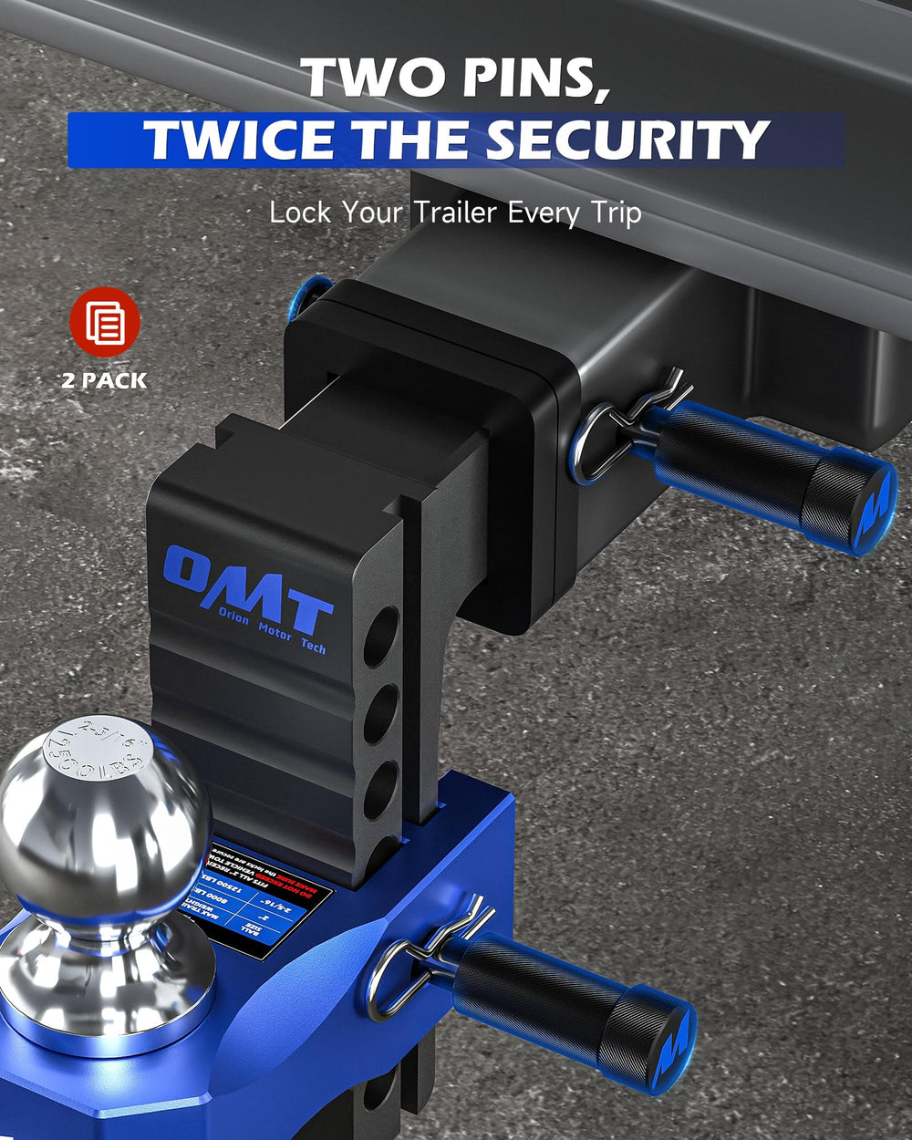 Orion Motor Tech 5/8 inch diameter hitch pin lock provides sturdy anti-theft protection