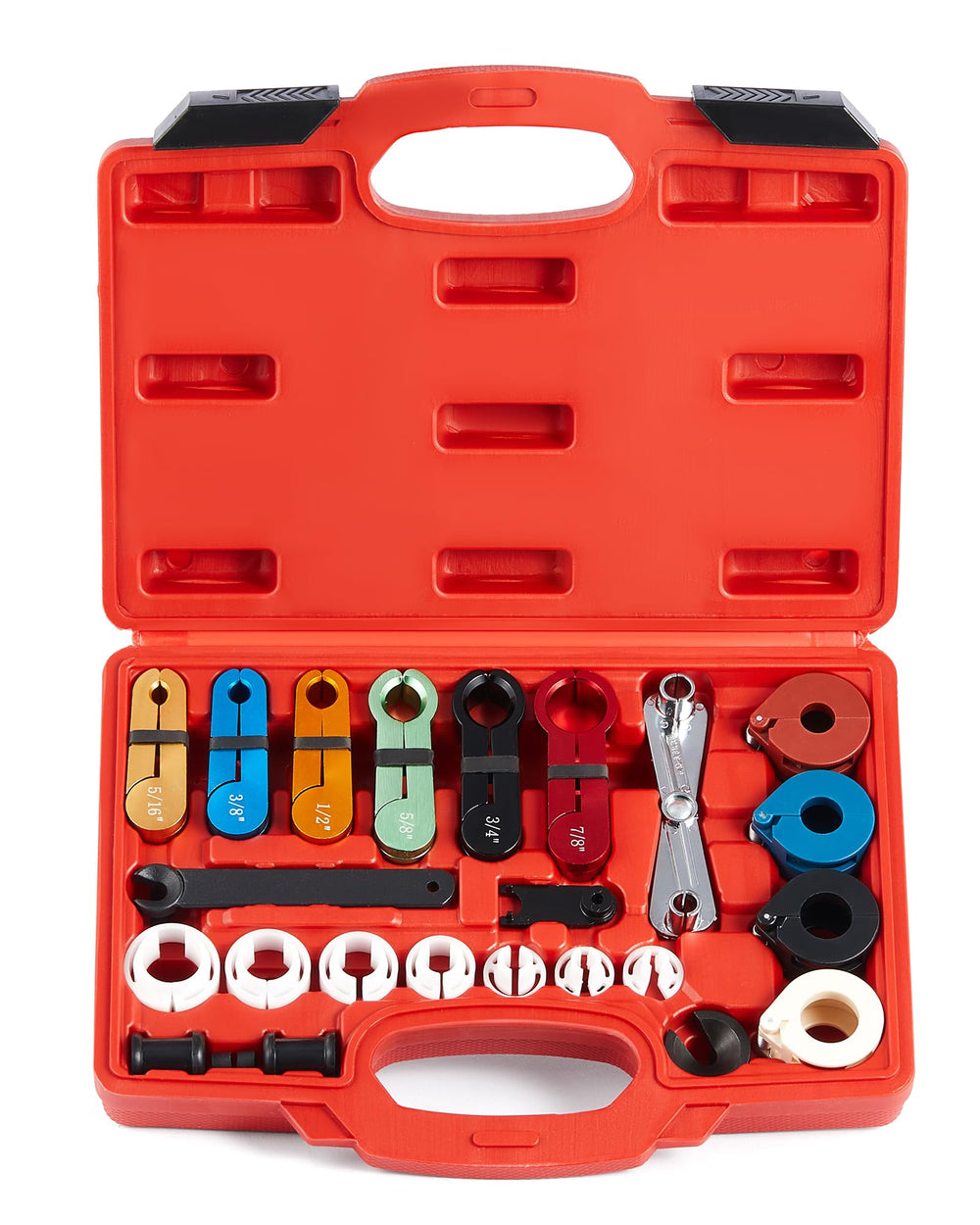 Orion Motor Tech Master Quick Disconnect Tool Set 25pc in red for versatile automotive line service.