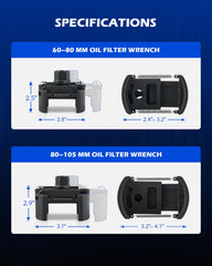 Orion Motor Tech oil filter wrench 80-105mm grips larger filters securely