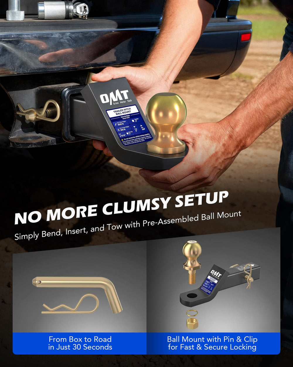 Orion Motor Tech powder-coated arm resists weather and wear.