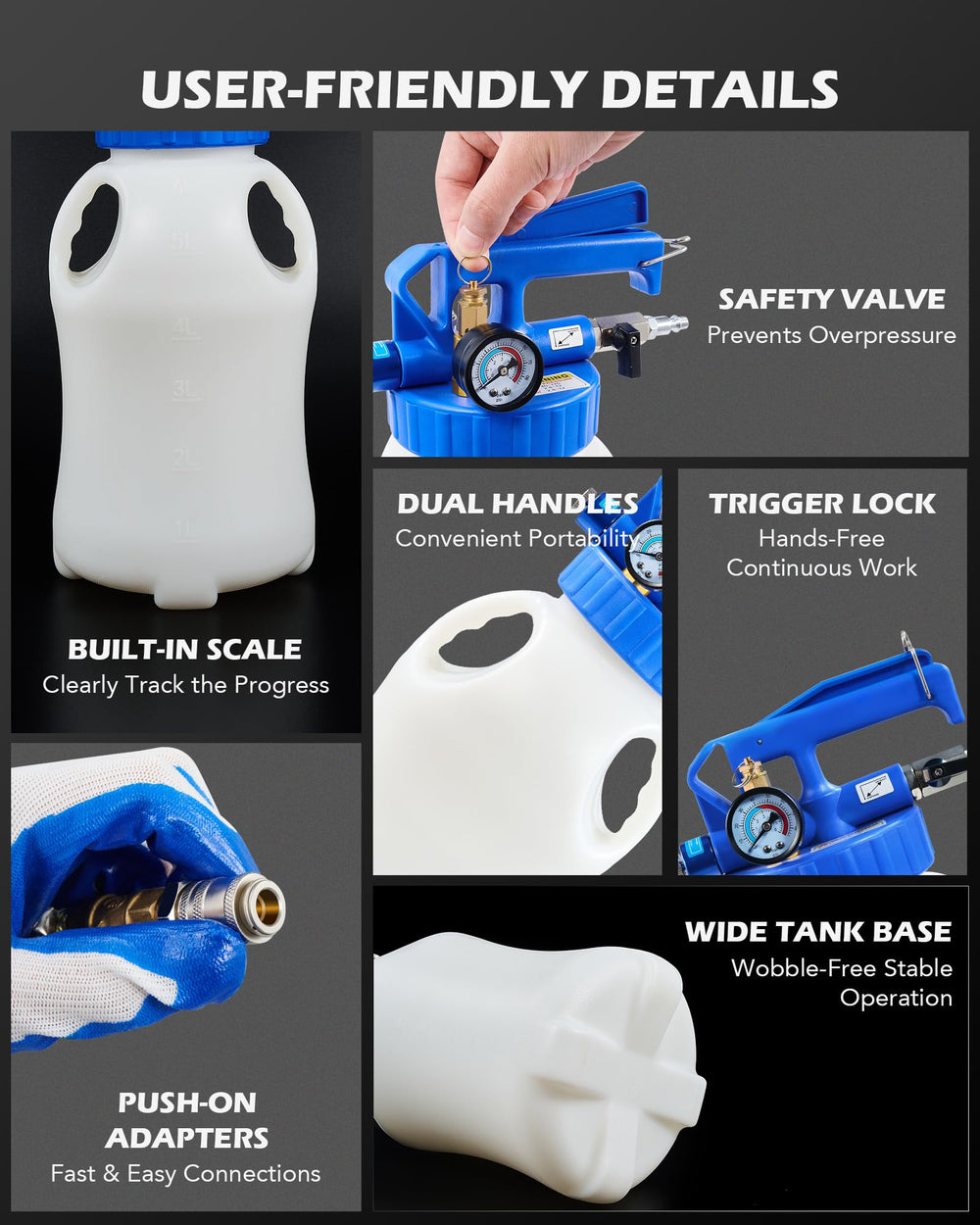 Orion Motor Tech built-in pressure gauge for real-time safe operation.