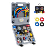Orion Motor Tech 4‑way gauge set for precise refrigerant pressure measurement