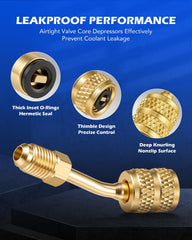 Orion Motor Tech R410a angled adapters reach tight spaces with secure fittings.