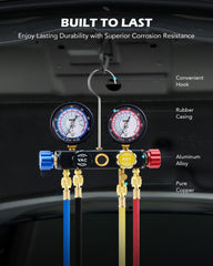Orion Motor Tech refrigerant adapters compatible with R134a, R22, and R410a