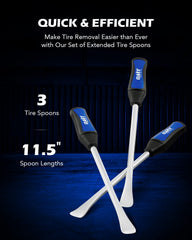 Orion Motor Tech extended spoons provide leverage for easier bead access during tire changes