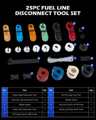 Orion Motor Tech tool set includes 1/4 to 7/8 inch sizes for many lines.
