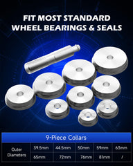 Orion Motor Tech seal driver-set close-up aids hub seal installation.