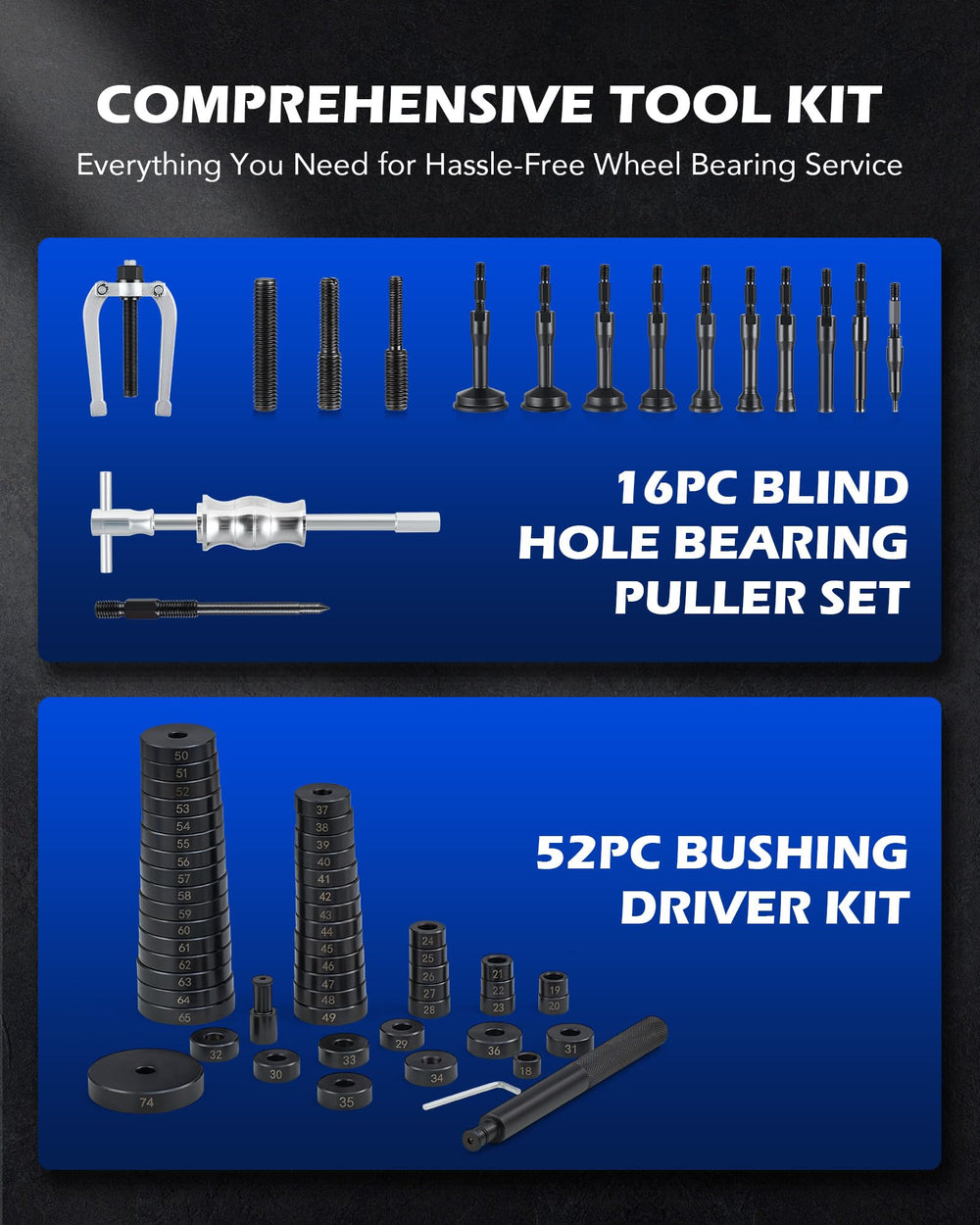 Orion Motor Tech slide hammer puller for efficient blind bearing removal.