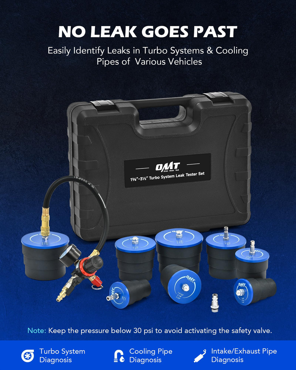 Orion Motor Tech stepped adapters set—covers multiple hose sizes for a secure fit
