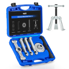 Orion Motor Tech universal hub puller tool assembly demonstrates complete kit for easy hub removal.