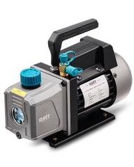 Orion Motor Tech vacuum pump assembled for HVAC service with rugged aluminum casing.