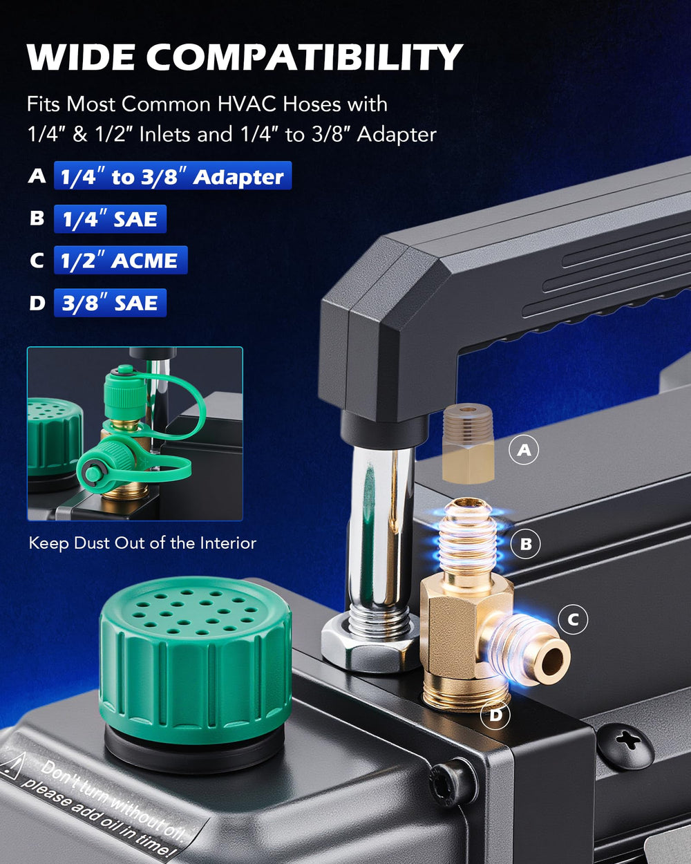 Orion Motor Tech vacuum pump reinforced aluminum casing resists heat and corrosion