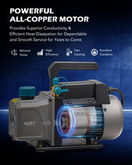 Orion Motor Tech vacuum pump sight glass enables quick oil level checks during service.