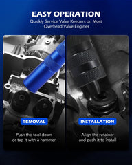 Valve retainer seal removal with Orion kit reduces engine workspace strain.