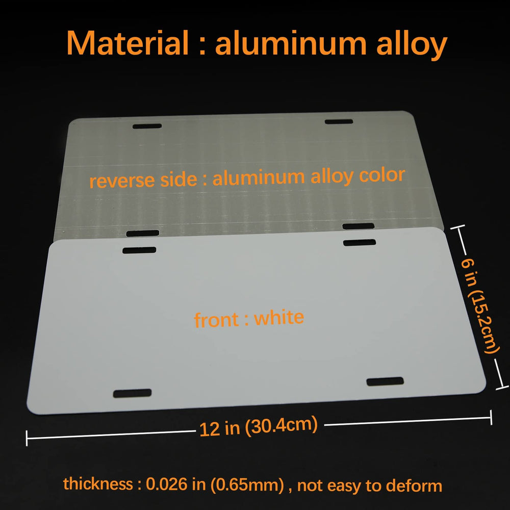ORJ aluminum license plate blanks 6x12 close-up shows a durable surface.