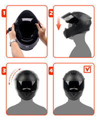 Orthrus full-face helmet on road demonstrating protective gear for urban commuting
