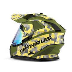 Orthrus Youth Helmet on dirt trail built for dusty conditions