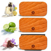 Osmerion wood air freshener on visor clip adding subtle fragrance to your car