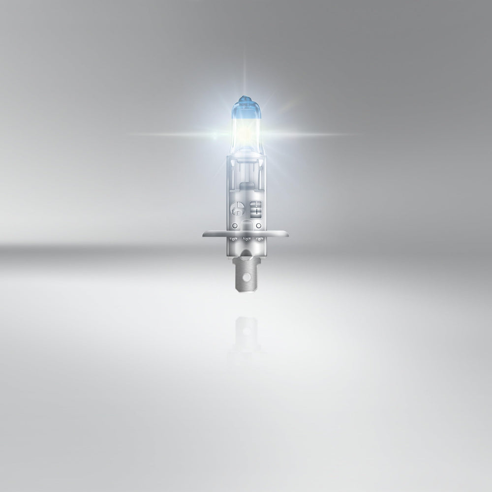 OSRAM Night Breaker Laser H1 bulbs close-up showing bright filament design