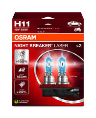 OSRAM Night Breaker Laser H11 beam visibility for safer night driving