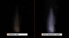 OSRAM NIGHT BREAKER LASER H7 beam pattern demonstrates brightness and distance.