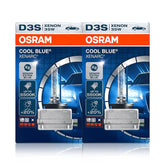 OSRAM Xenarc D3S Cool Blue front-view bulb emitting 5500K light for strong night visibility.