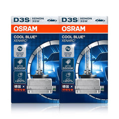 OSRAM Xenarc D3S Cool Blue front-view bulb emitting 5500K light for strong night visibility.