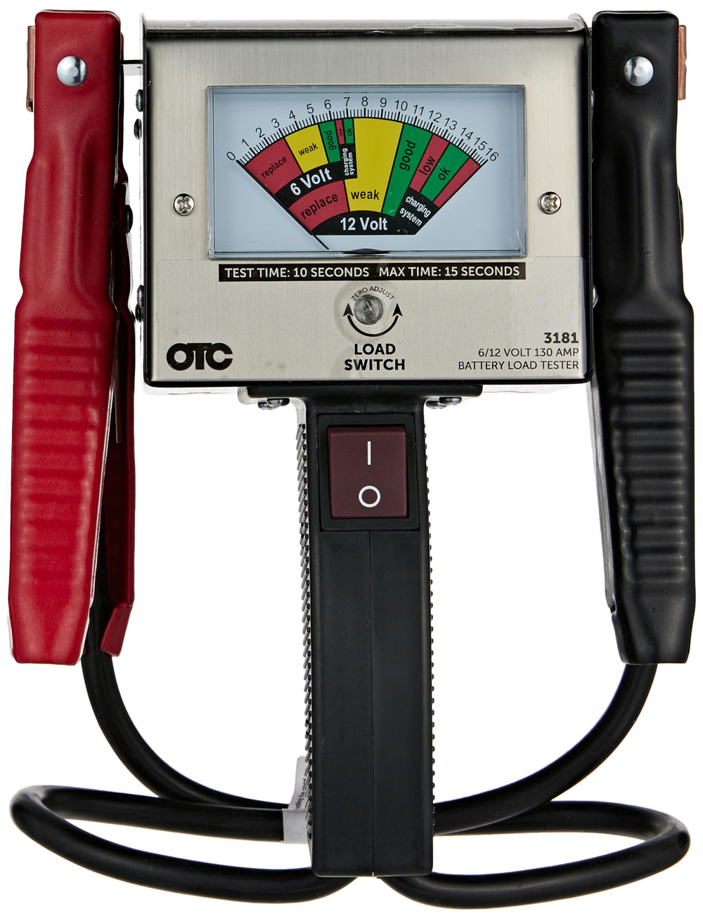 OTC 3181 front view of heavy-duty tester for quick battery checks