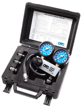 OTC 5609 cylinder leakage tester front view with dual gauges for quick diagnostics