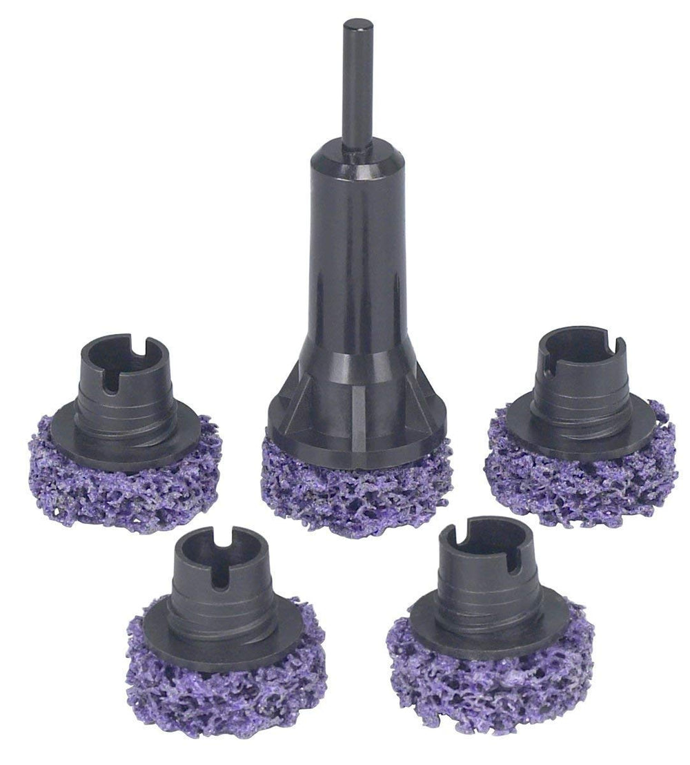 OTC brake hub resurfacing kit with holder and five sanding discs for quick rust removal on hubs