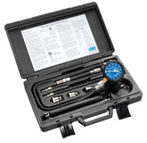 OTC 5605 Deluxe gauge close-up showing dual scale readings for quick compression checks