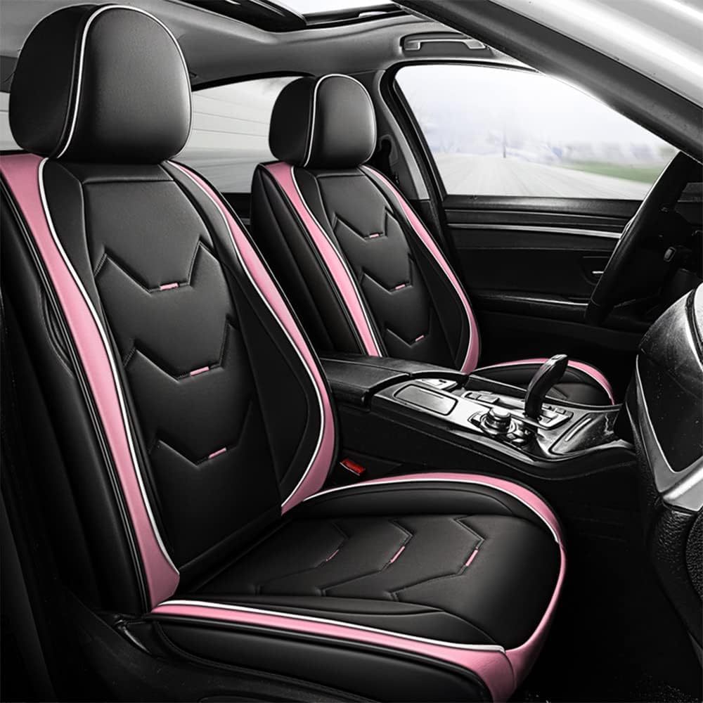 otoez pink leather car seat covers full set front and back protect upholstery from spills