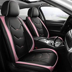 otoez pink leather car seat covers full set front and back protect upholstery from spills