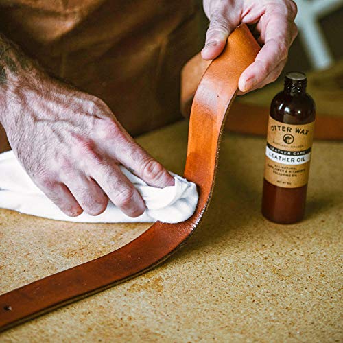 Otter Wax Leather Oil used on jacket for flexible, nourished leather.