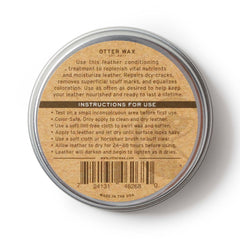 Otter Wax Leather Salve packaging highlighting USA-made quality and safety