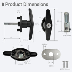 OTTOPO truck cap lock right T-handle enables symmetric security and smooth use.