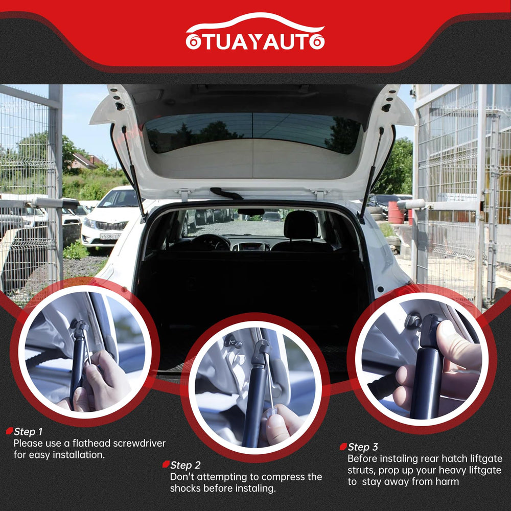 OTUAYAUTO installation-ready lift supports ready for quick swap and upgraded tailgate performance.